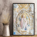 Custom Name Virgin Mary Religious Decor - Personalized Poster