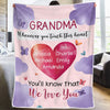 Grandma’s Heart Beats In Mine Forever - Family Personalized Custom Blanket - Gift For Mom, Grandma