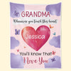 Grandma’s Heart Beats In Mine Forever - Family Personalized Custom Blanket - Gift For Mom, Grandma
