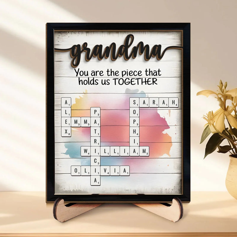 Home Is Where Your Grandma Is - Family Personalized Custom 2-Layered Wooden Plaque With Stand - Mother's Day, Gift For Mom, Grandma