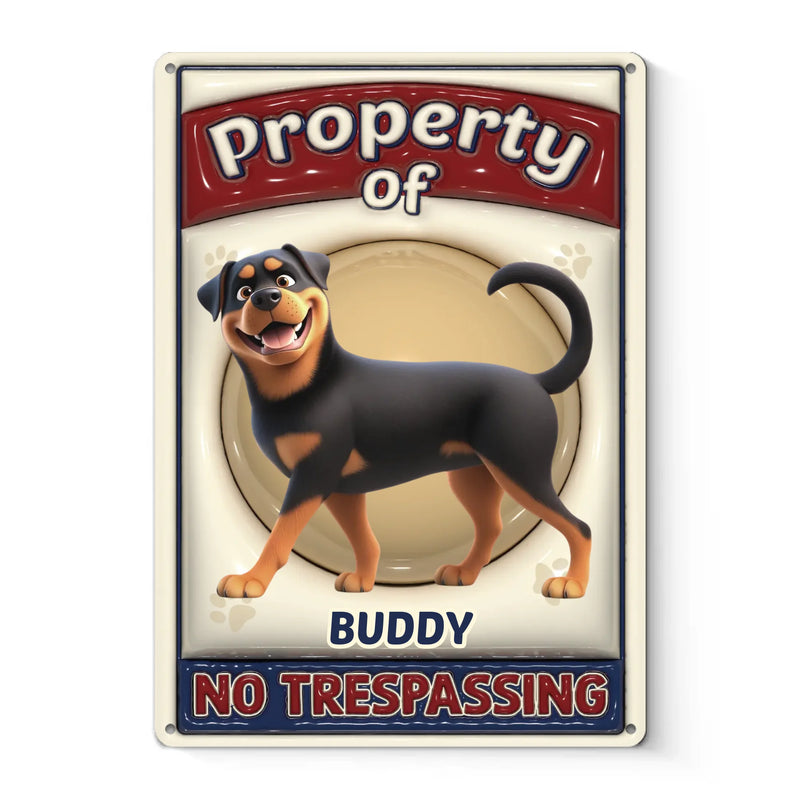 Property Of A Paw-some Dog - Dog Personalized Custom 3D Inflated Effect Printed Home Decor Metal Sign - House Warming Gift For Pet Owners, Pet Lovers