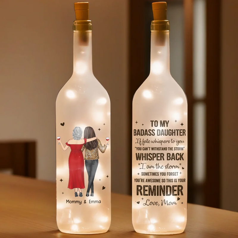 Custom Name Mother Daughter Gifts for Mom - Personalized Bottle Lamp