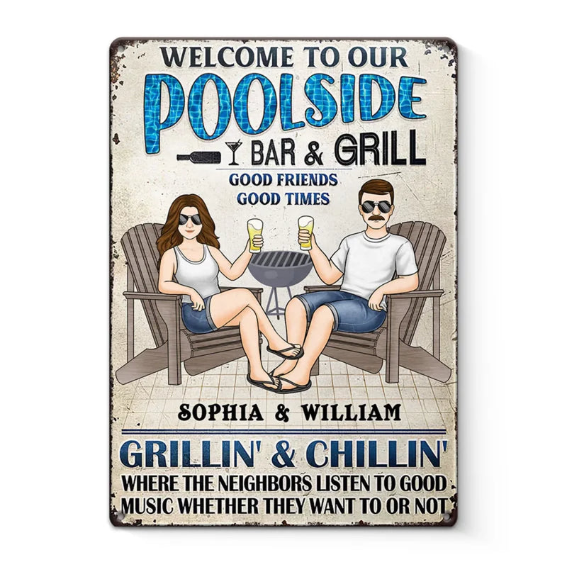 A Fun Way To Make Your Home Feel Like Yours - Couple Personalized Custom Home Decor Metal Sign - Gift For Yourself, Husband Wife, Best Friends, Family Members