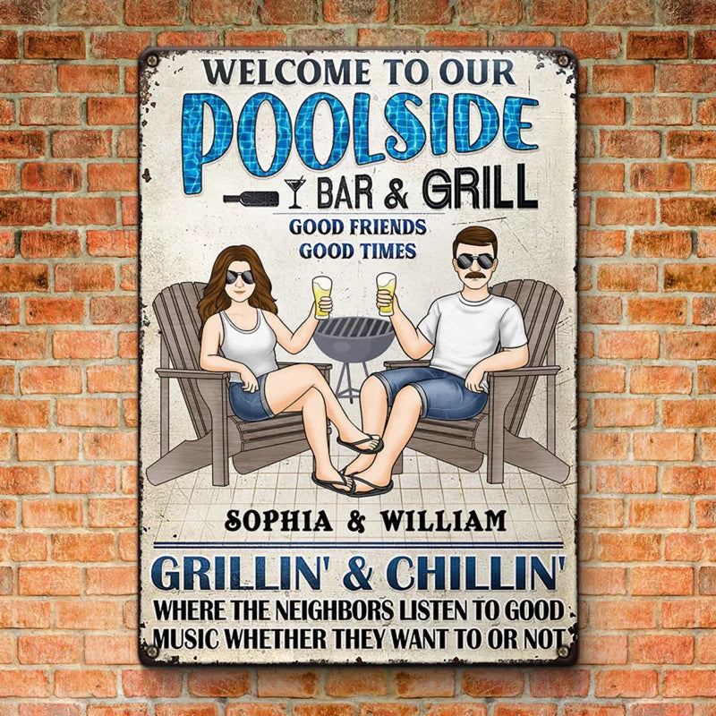 A Fun Way To Make Your Home Feel Like Yours - Couple Personalized Custom Home Decor Metal Sign - Gift For Yourself, Husband Wife, Best Friends, Family Members