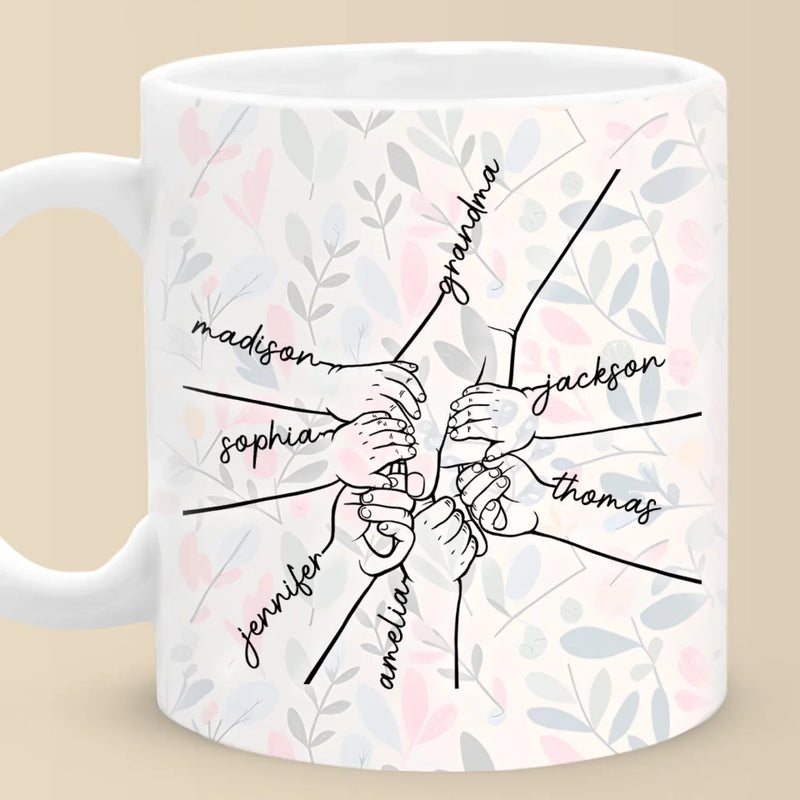 We Can Only Learn To Love By Loving - Family Personalized Custom Mug - Gift For Mom, Grandma