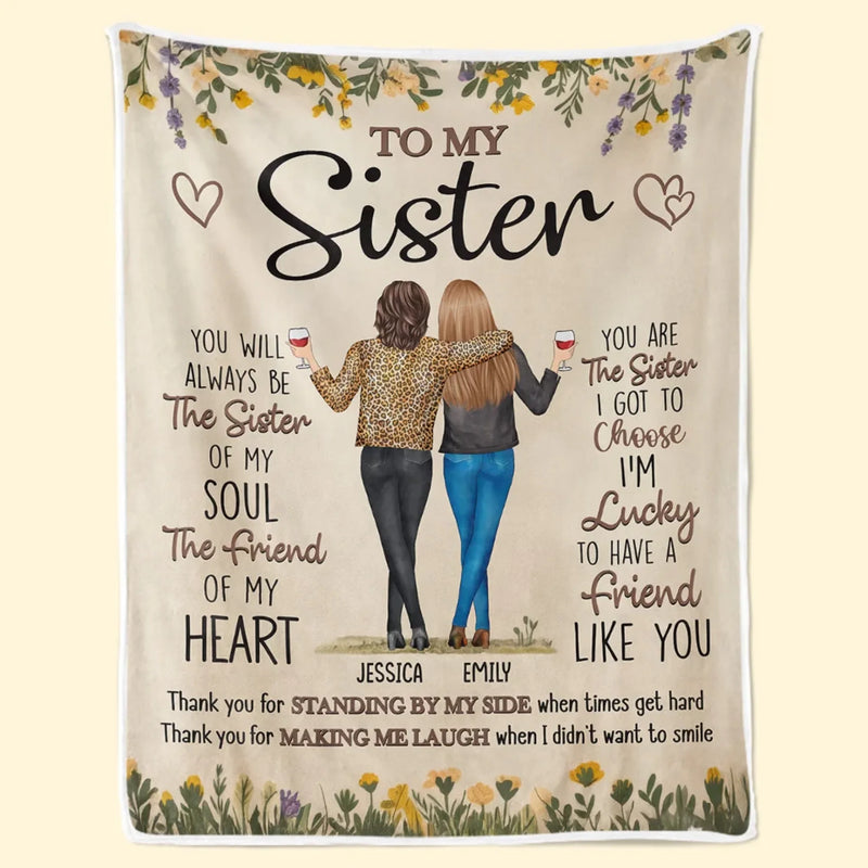 Thank You For Standing By My Side - Bestie Personalized Custom Blanket - Gift For Best Friends, BFF, Sisters