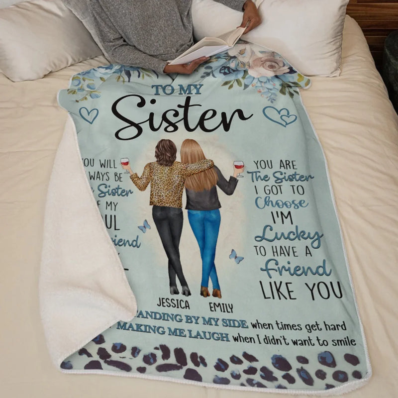 Custom Name Sister Friendship Gifts for Women - Personalized Blanket