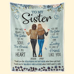 Custom Name Sister Friendship Gifts for Women - Personalized Blanket