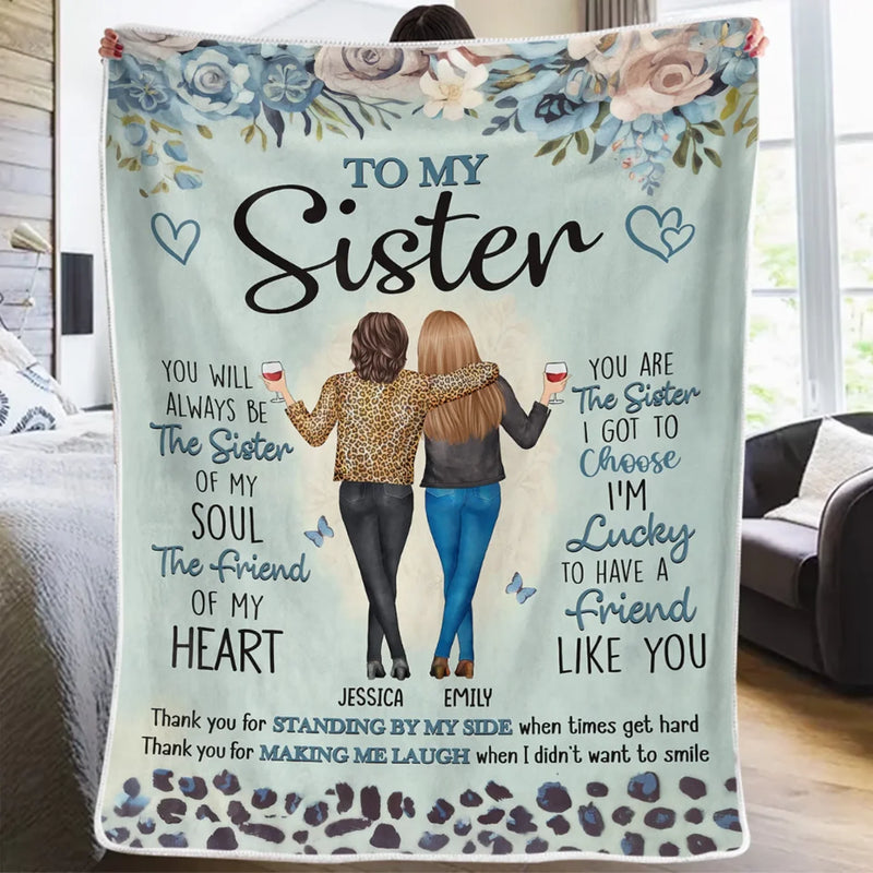Custom Name Sister Friendship Gifts for Women - Personalized Blanket