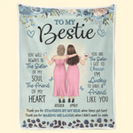 Custom Name Sister Friendship Gifts for Women - Personalized Blanket