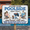 Splash, Sip, And Stay A While - Couple Personalized Custom Home Decor Metal Sign - House Warming Gift For Yourself, Husband Wife, Best Friends, Family Members