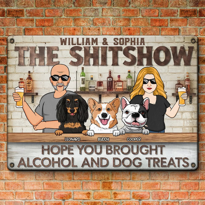 Paws And Party Time - Dog Personalized Custom Home Decor Metal Sign - House Warming Gift For Pet Owners, Pet Lovers