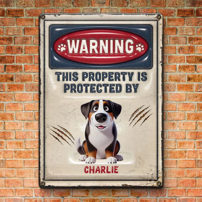 Property Of My Cute Taskmaster - Dog Personalized Custom 3D Inflated Effect Printed Home Decor Metal Sign - House Warming Gift For Pet Owners, Pet Lovers