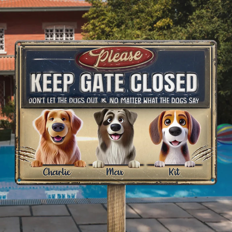 Happiness Is A Dog At Your Door - Dog Personalized Custom 3D Inflated Effect Printed Home Decor Metal Sign - House Warming Gift For Pet Owners, Pet Lovers