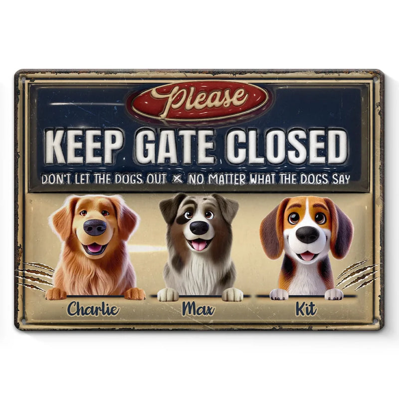 Happiness Is A Dog At Your Door - Dog Personalized Custom 3D Inflated Effect Printed Home Decor Metal Sign - House Warming Gift For Pet Owners, Pet Lovers