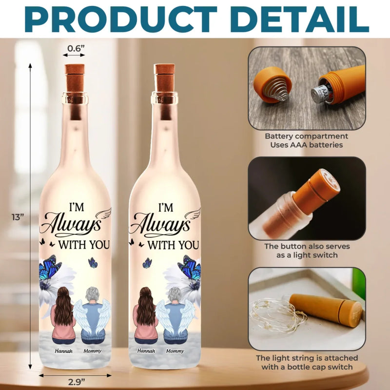 The Light Of Your Love Guides Me Forward - Memorial Personalized Custom Bottle Lamp - Sympathy Gift For Family Members