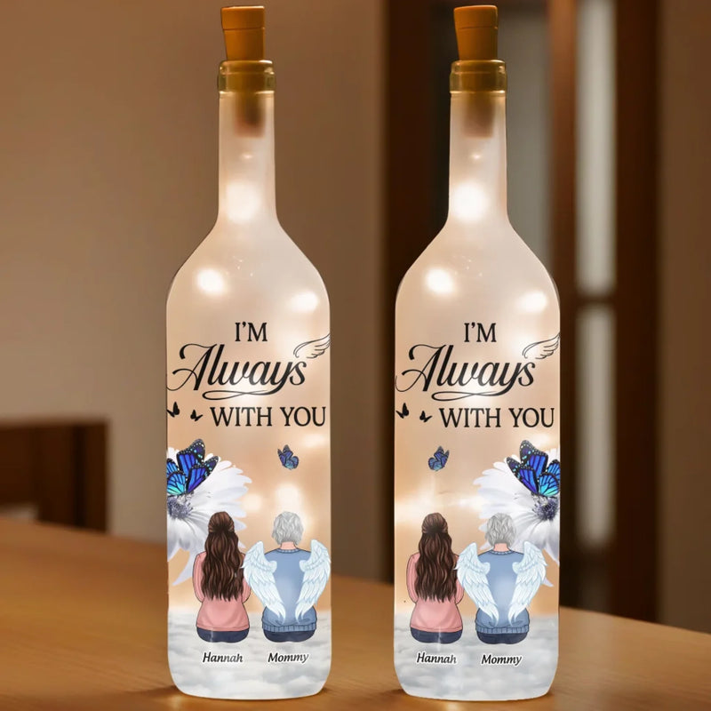 The Light Of Your Love Guides Me Forward - Memorial Personalized Custom Bottle Lamp - Sympathy Gift For Family Members