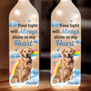 Custom Photo Your Light Will Always Shine In My Heart - Memorial Personalized Custom Bottle Lamp - Sympathy Gift For Pet Owners, Pet Lovers