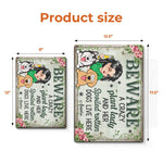 Custom Name Crazy Plant Lady Dog Lover Gifts - Personalized Metal Sign