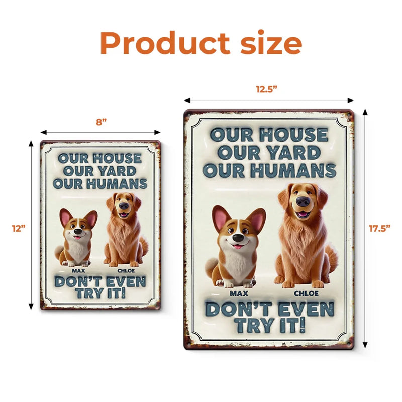 This Home Runs On Paws And Love - Dog Personalized Custom 3D Inflated Effect Printed Metal Sign - House Warming Gift For Pet Owners, Pet Lovers