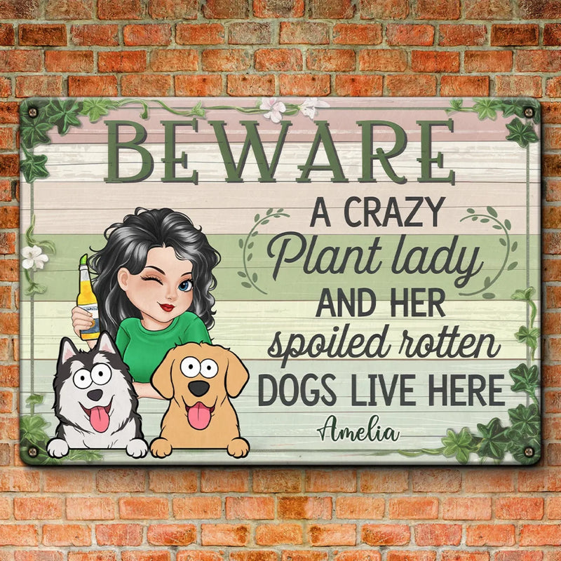 Dogs Make The Garden Lively - Dog Personalized Custom Home Decor Metal Sign - House Warming Gift For Pet Owners, Pet Lovers