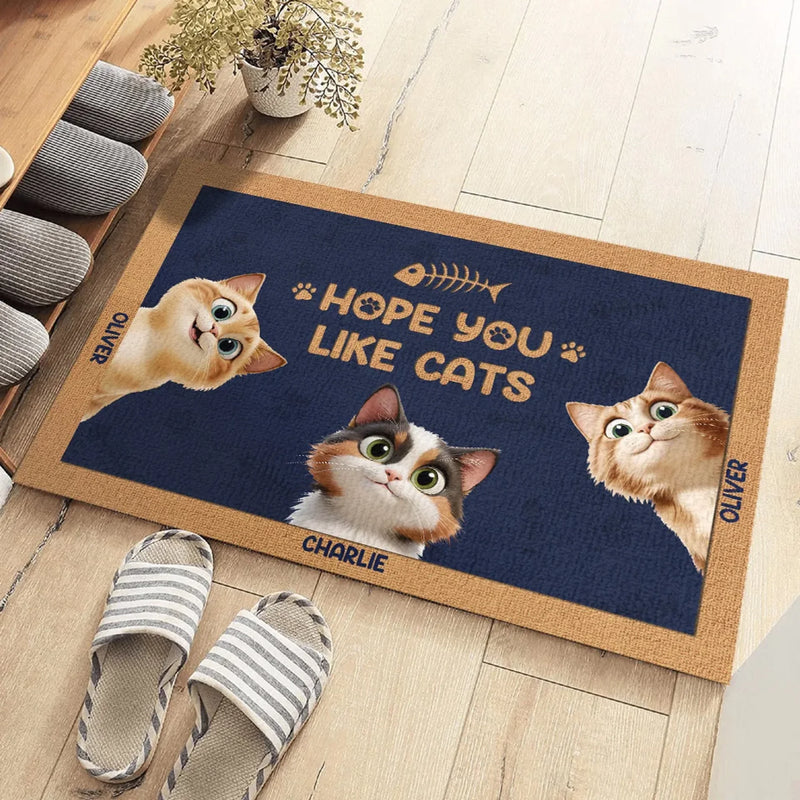 Hope You Adore Furry Friends - Cat Personalized Custom Home Decor Decorative Mat - House Warming Gift For Pet Owners, Pet Lovers
