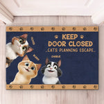 Custom Name Funny Cat Escape Gifts for Cat Lovers - Personalized Doormat
