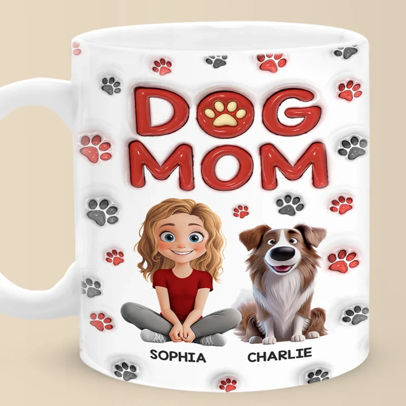 Custom Name Dog Mom Gifts for Dog Lovers - Personalized Mugs