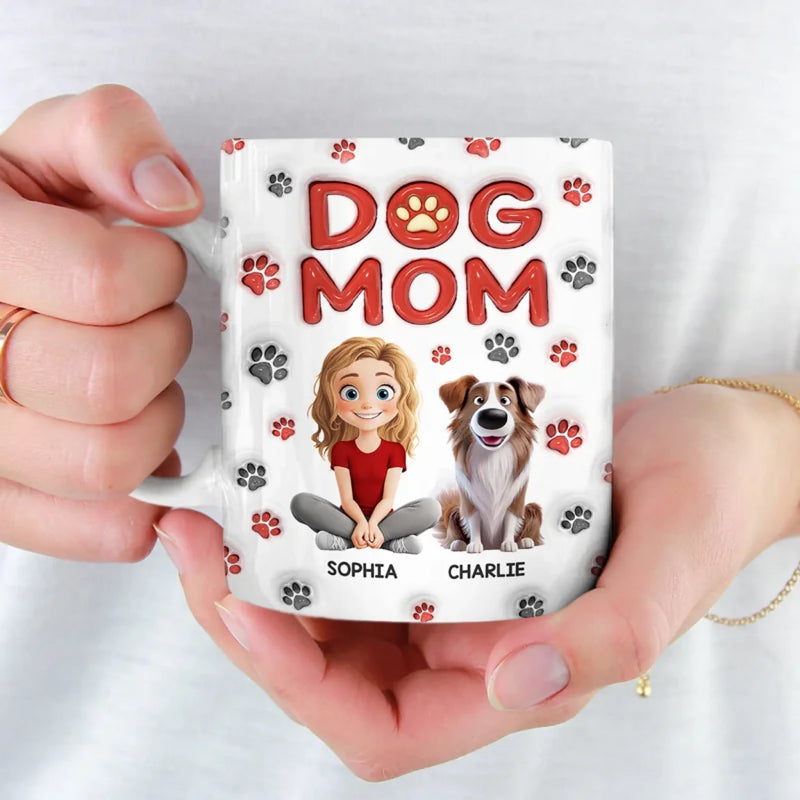 Custom Name Dog Mom Gifts for Dog Lovers - Personalized Mugs