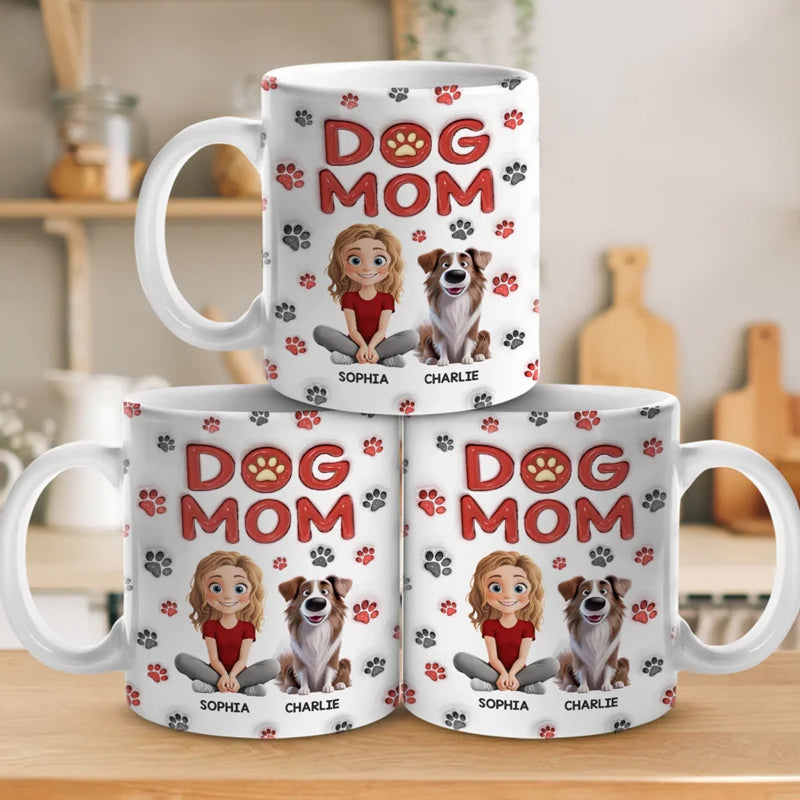 Custom Name Dog Mom Gifts for Dog Lovers - Personalized Mugs