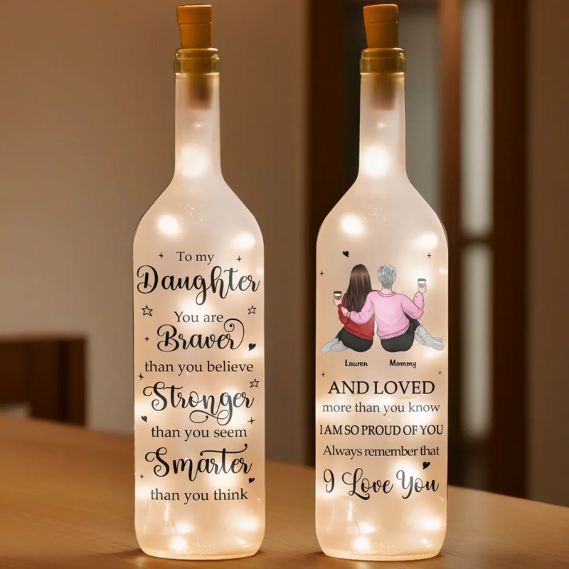 I Am So Proud Of You - Family Personalized Custom Bottle Lamp - Gift For Mom, Daughter