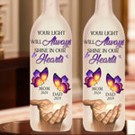 Custom Memorial Butterfly Name Date Tribute - Personalized Bottle Lamp