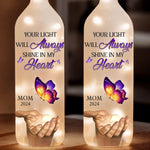 Custom Memorial Butterfly Name Date Tribute - Personalized Bottle Lamp