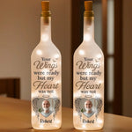 Custom Photo Memorial Angel Gifts for Loved Ones - Personalized Bottle Lamp