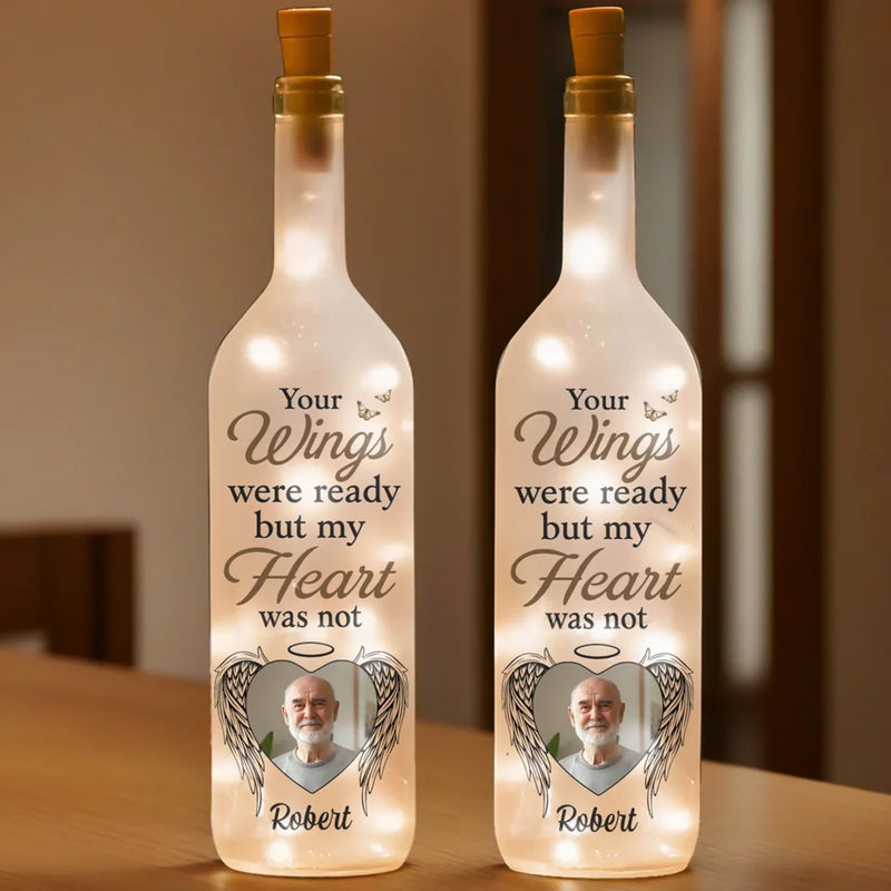Custom Photo Memorial Angel Gifts for Loved Ones - Personalized Bottle Lamp