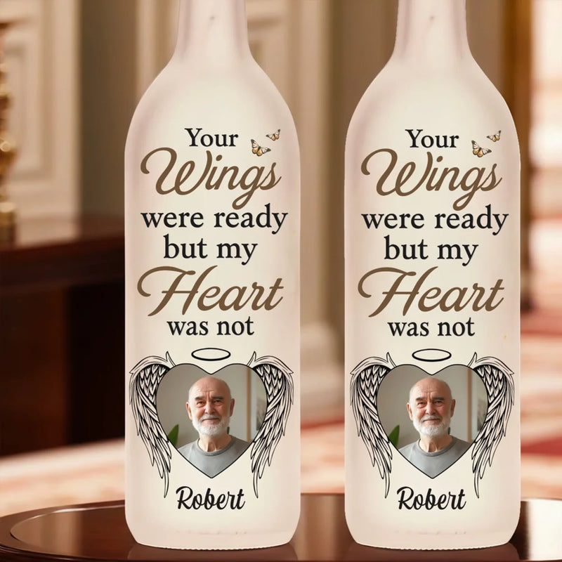 Custom Photo Memorial Angel Gifts for Loved Ones - Personalized Bottle Lamp