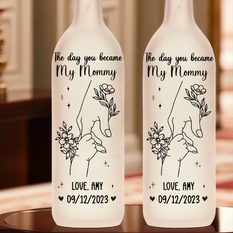 Custom Name and Date Gifts for Mom - Personalized Bottle Lamp