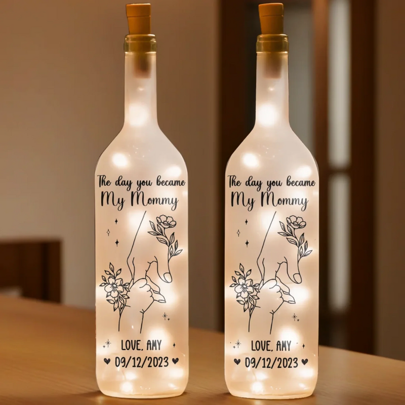 Custom Name and Date Gifts for Mom - Personalized Bottle Lamp