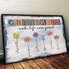 Happiness Is A Hug From A Grandchild - Family Personalized Custom Horizontal Poster - Gift For Mom, Grandma