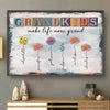 Happiness Is A Hug From A Grandchild - Family Personalized Custom Horizontal Poster - Gift For Mom, Grandma