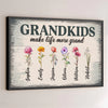Blessed With Grandkids, Blessed With Love - Family Personalized Custom Horizontal Poster - Gift For Mom, Grandma