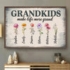 Blessed With Grandkids, Blessed With Love - Family Personalized Custom Horizontal Poster - Gift For Mom, Grandma