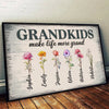 Blessed With Grandkids, Blessed With Love - Family Personalized Custom Horizontal Poster - Gift For Mom, Grandma