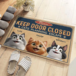 Custom Name Funny Cat Escape Gifts for Cat Lovers - Personalized Doormat