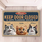 Custom Name Funny Cat Escape Gifts for Cat Lovers - Personalized Doormat