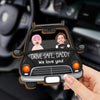 Custom Photo Safe Travels, We Love You Lots - Family Personalized Custom Car Visor Clip - Gift For Family Members