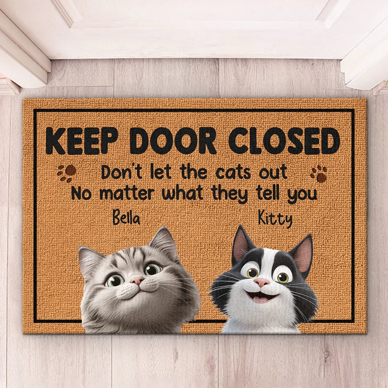 Custom Name Funny Cat Gifts - Personalized Doormat
