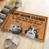 Door Closed, Don’t Trust The Cat - Dog & Cat Personalized Custom Home Decor Decorative Mat - House Warming Gift For Pet Owners, Pet Lovers