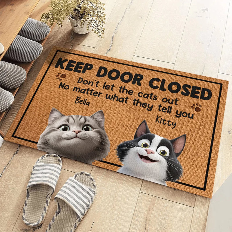 Custom Name Funny Cat Gifts - Personalized Doormat