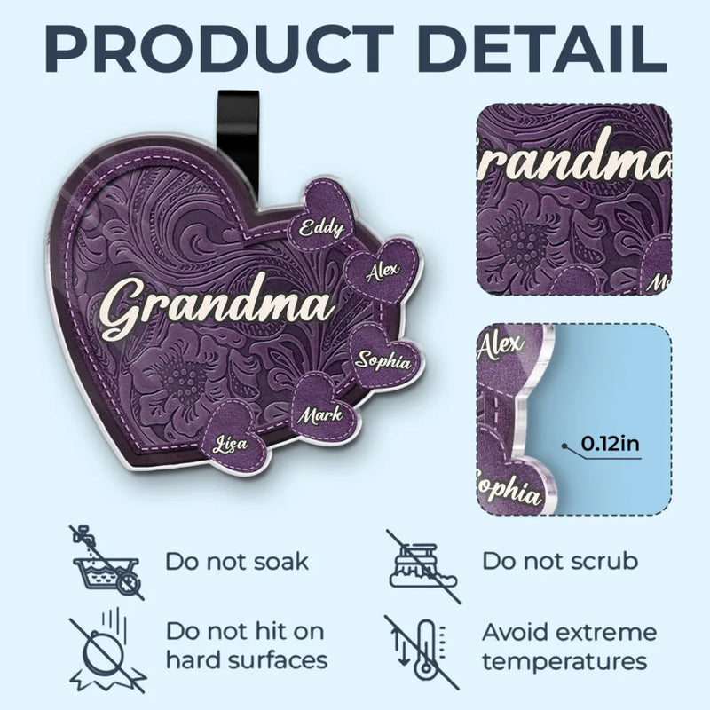 Custom Name Grandma Family Gifts - Personalized Car Visor Clip